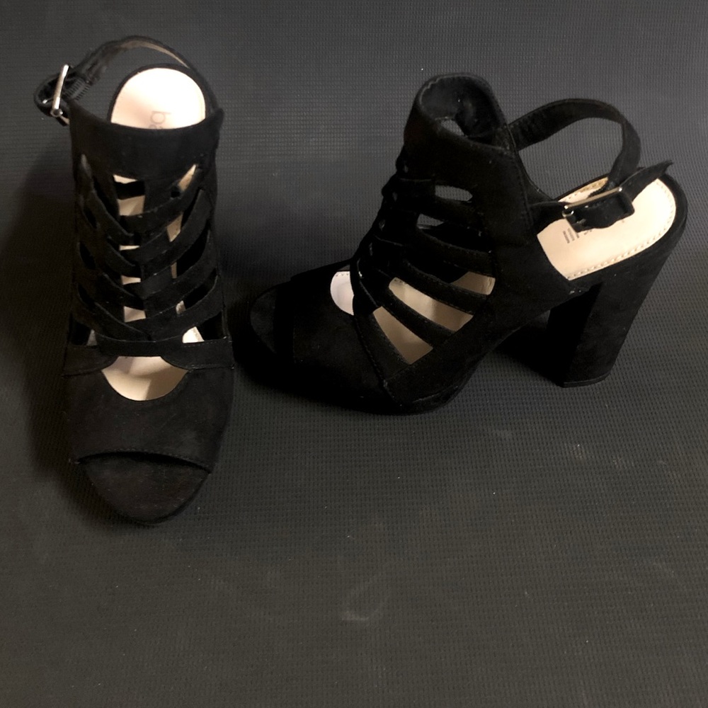 Bar III Women's Nerisa Peep Toe Party Ankle Strap, Black, Size 7 US